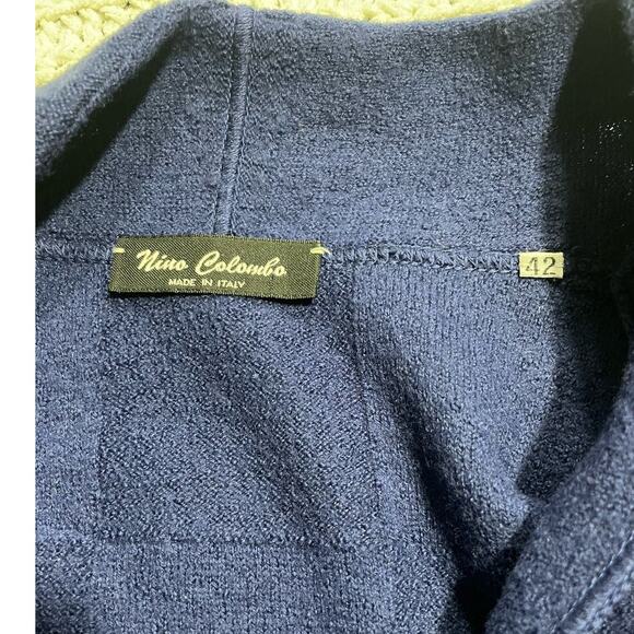 Nino Colombo Cardigan Sweater Womens Sz 42 (US S/M) Blue Italy 100% Merino Wool - Picture 6 of 10
